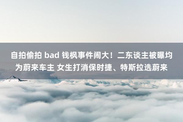 自拍偷拍 bad 钱枫事件闹大！二东谈主被曝均为蔚来车主 女生打消保时捷、特斯拉选蔚来