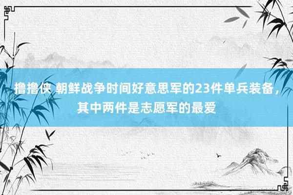 撸撸侠 朝鲜战争时间好意思军的23件单兵装备，其中两件是志愿军的最爱