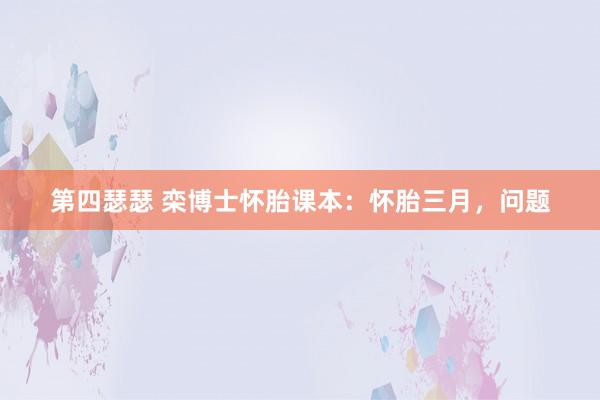 第四瑟瑟 栾博士怀胎课本：怀胎三月，问题