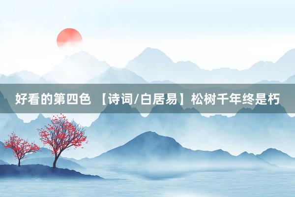 好看的第四色 【诗词/白居易】松树千年终是朽