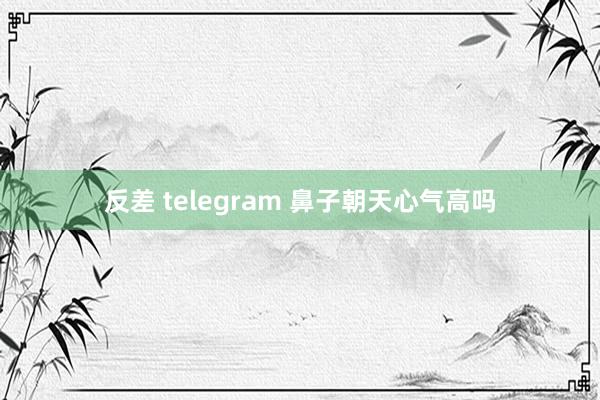 反差 telegram 鼻子朝天心气高吗