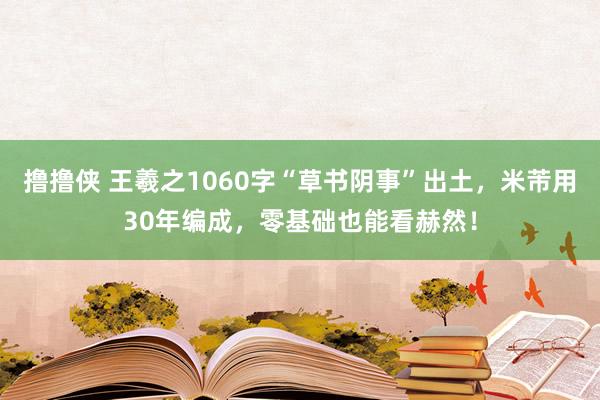 撸撸侠 王羲之1060字“草书阴事”出土，米芾用30年编成，零基础也能看赫然！